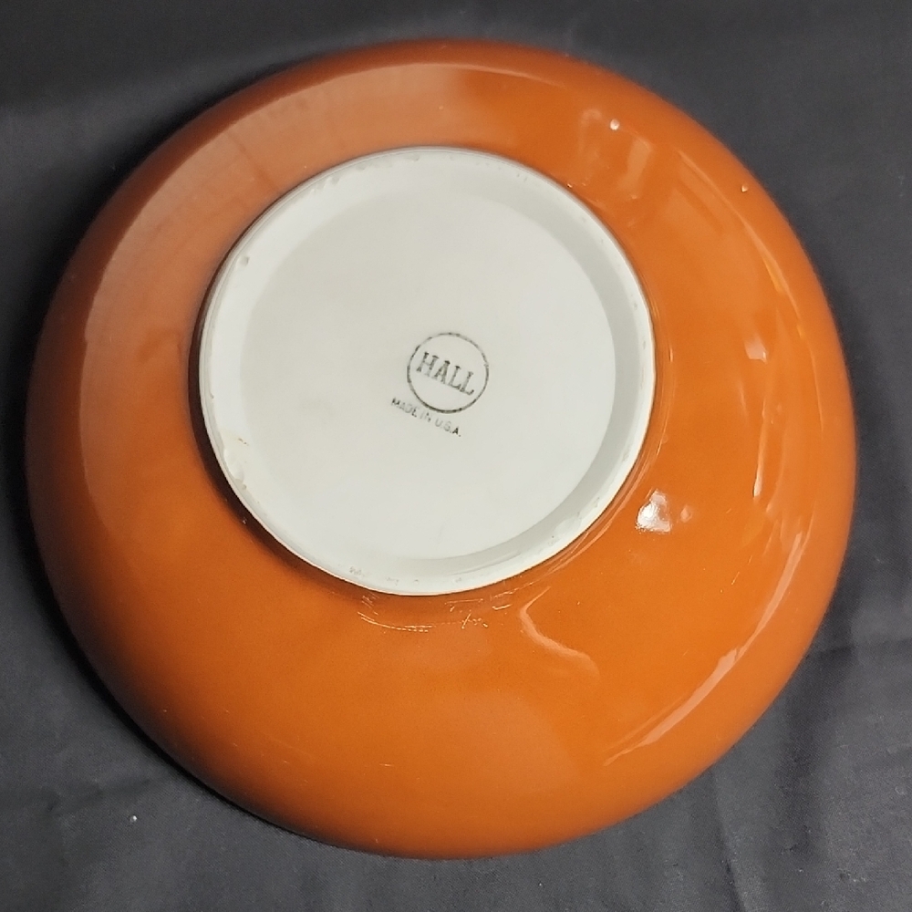 Hall Bright Orange Ceramic Bowl - Vintage Style